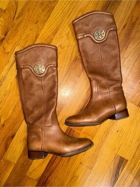 Tory Burch Selma Tan Leather Tall Riding Boots 6M